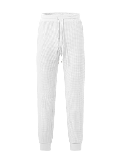 Men's Sporty Waffle Structure Jogging Pants Skorter