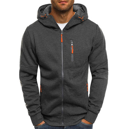 Men's functional hoodie with a slim fit and practical zippered pockets Skorter