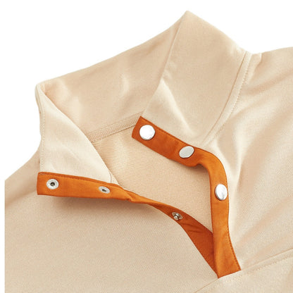 Men's Stylish Pullover with Half Zipper and Practical Chest Pocket Skorter