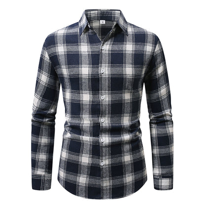 Men's flannel shirt with classic check pattern Skorter