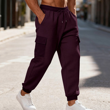 Men's Cargo Jogging Pants with Elastic Waistband and Practical Pockets Skorter