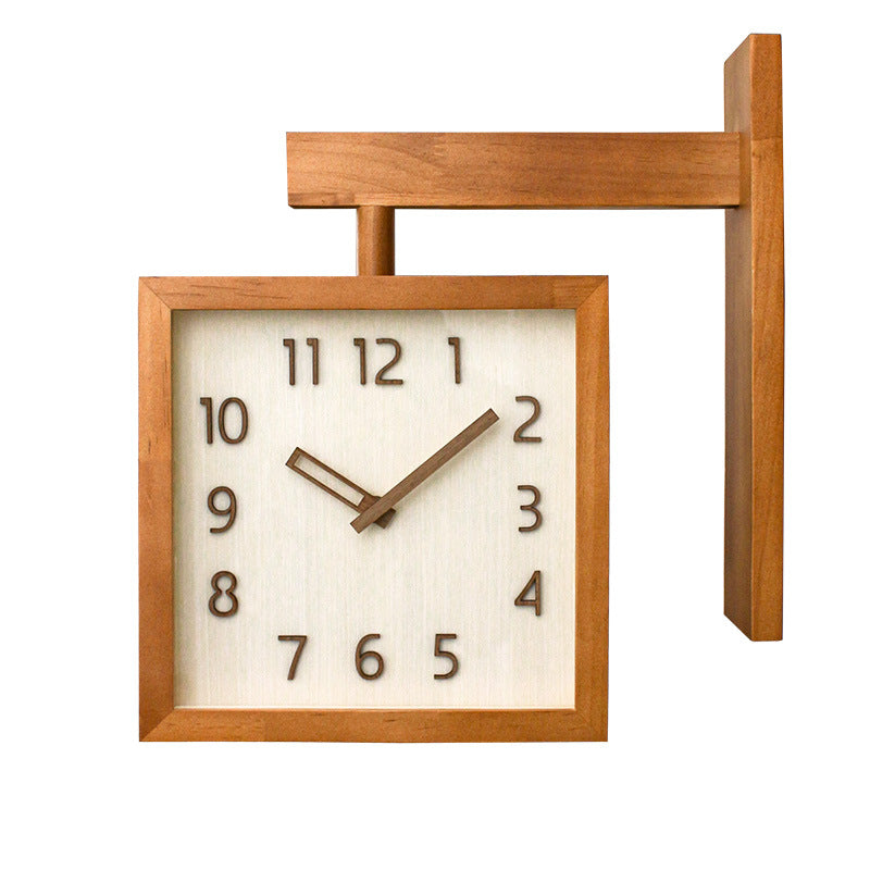Skorter | Wall-Corner-Two-Sided Wood-Analog-Clock
