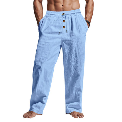 Luftiga strandbyxor för män med justerbar dragsko och praktiska sidofickor Skorter