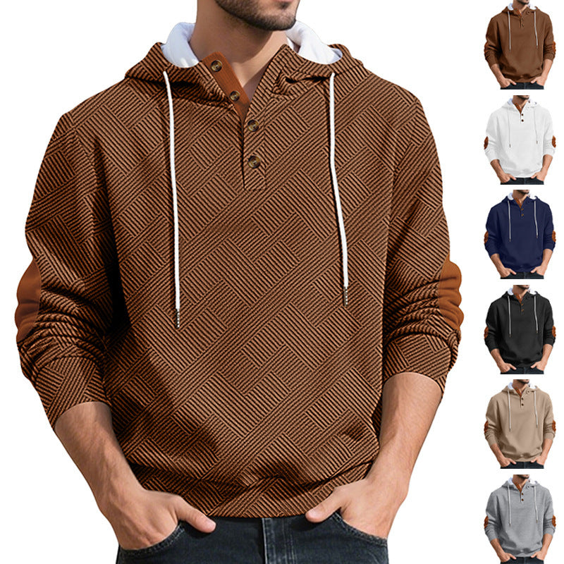 Men's stylish hoodie with textured material and fashionable accents Skorter