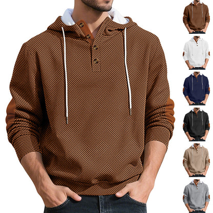Men's stylish hoodie with textured material and fashionable accents Skorter