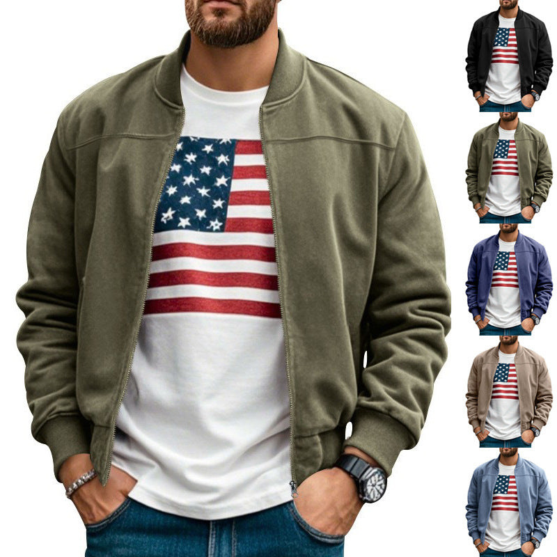 Herrbomberjacka med modern skärning och praktiska fickor Skorter