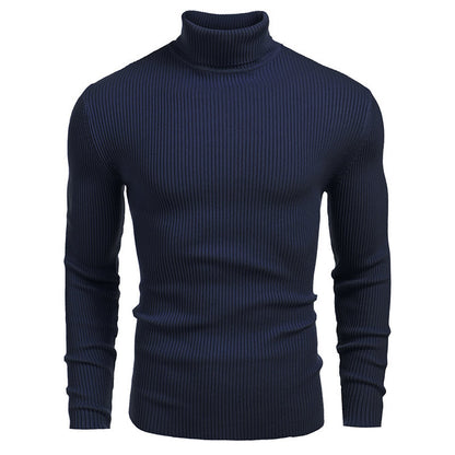 Men's turtleneck sweater made of fine rib knit Skorter