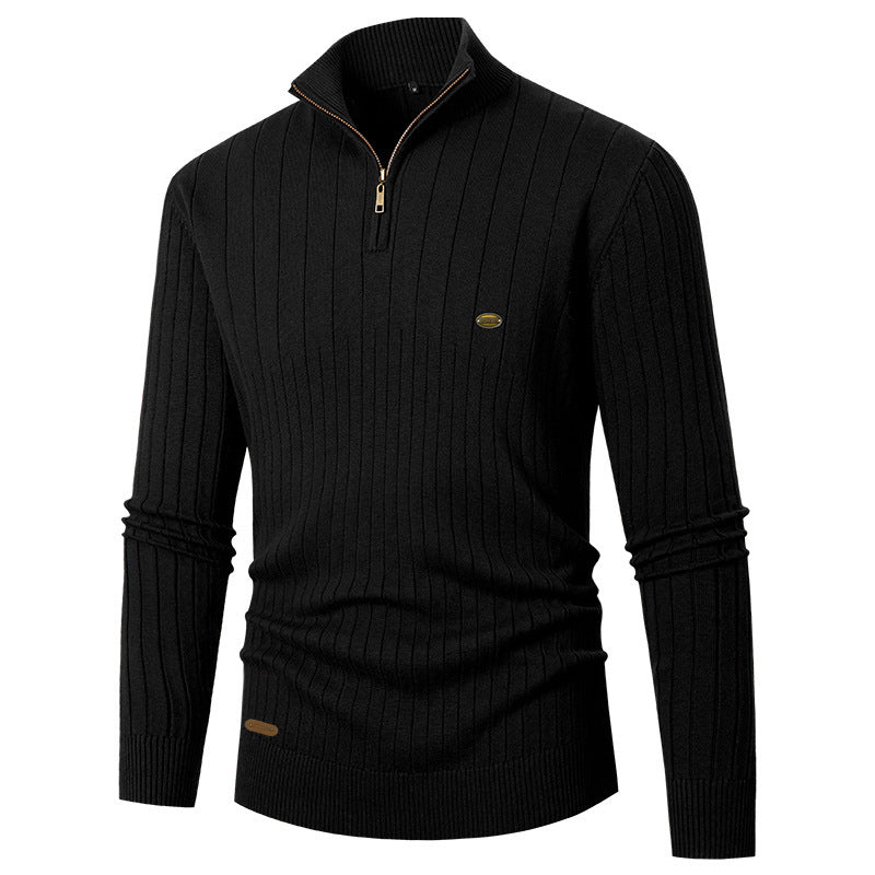 Men's sweater with stand-up collar and fine knit Skorter