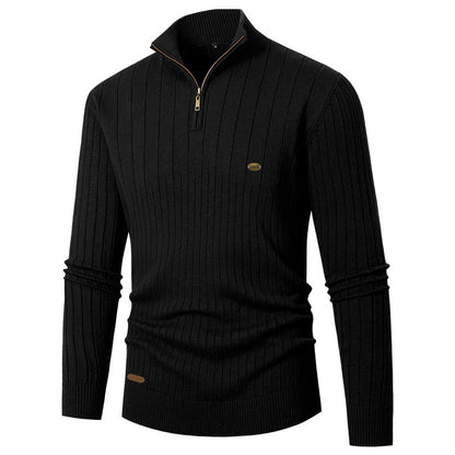 Men's sweater with stand-up collar and fine knit Skorter
