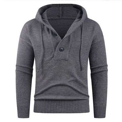 Men's stylish hooded sweatshirt with button detail Skorter