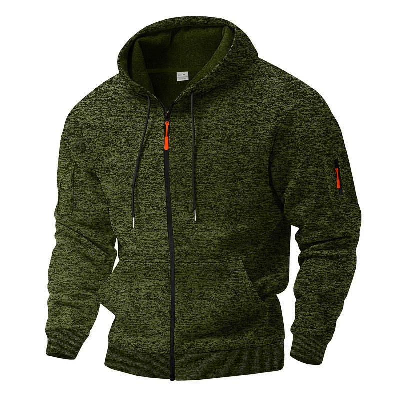Men's sporty hooded sweatshirt with contrasting details and zipper Skorter