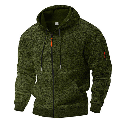 Men's sporty hooded sweatshirt with contrasting details and zipper Skorter