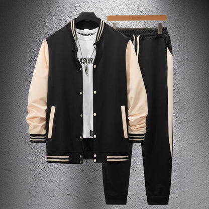 Men's sporty tracksuit set with striped details Skorter