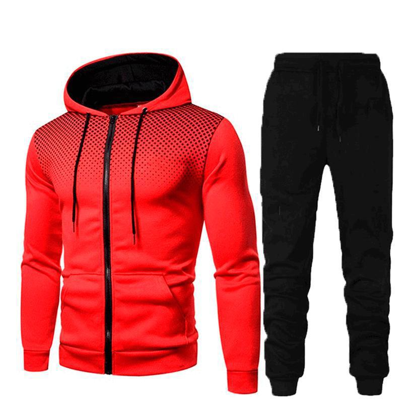 Men's stylish hoodie set with fashionable design and practical pockets Skorter