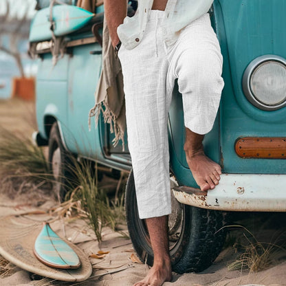 Men's Chino Pants with Casual Cut and Elastic Waistband Skorter