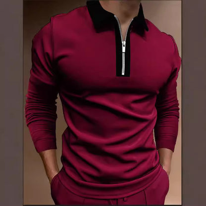 Men's sweatshirt with modern stand-up collar and functional zipper Skorter