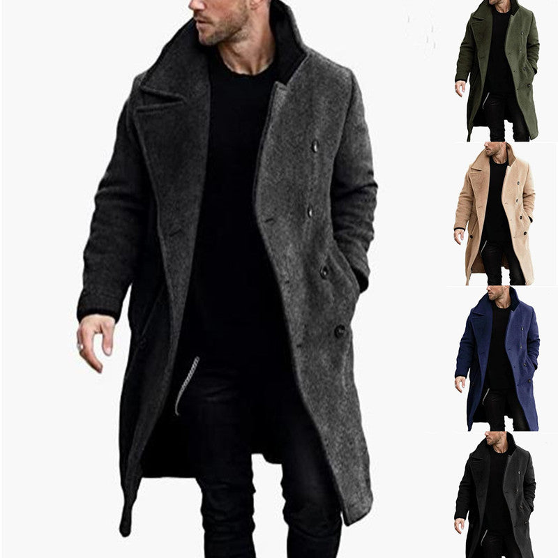 Men's trendy wool coat with textured surface and practical pockets Skorter