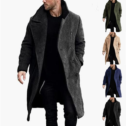 Men's trendy wool coat with textured surface and practical pockets Skorter