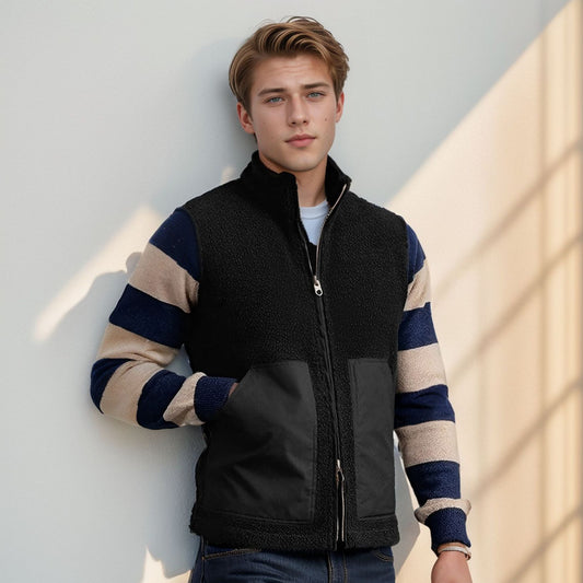 Men's stylish fleece jacket with textured collar and practical pockets Skorter
