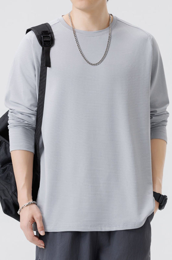 Herrtröja med långa ärmar och ventilerande mönster, Skorter