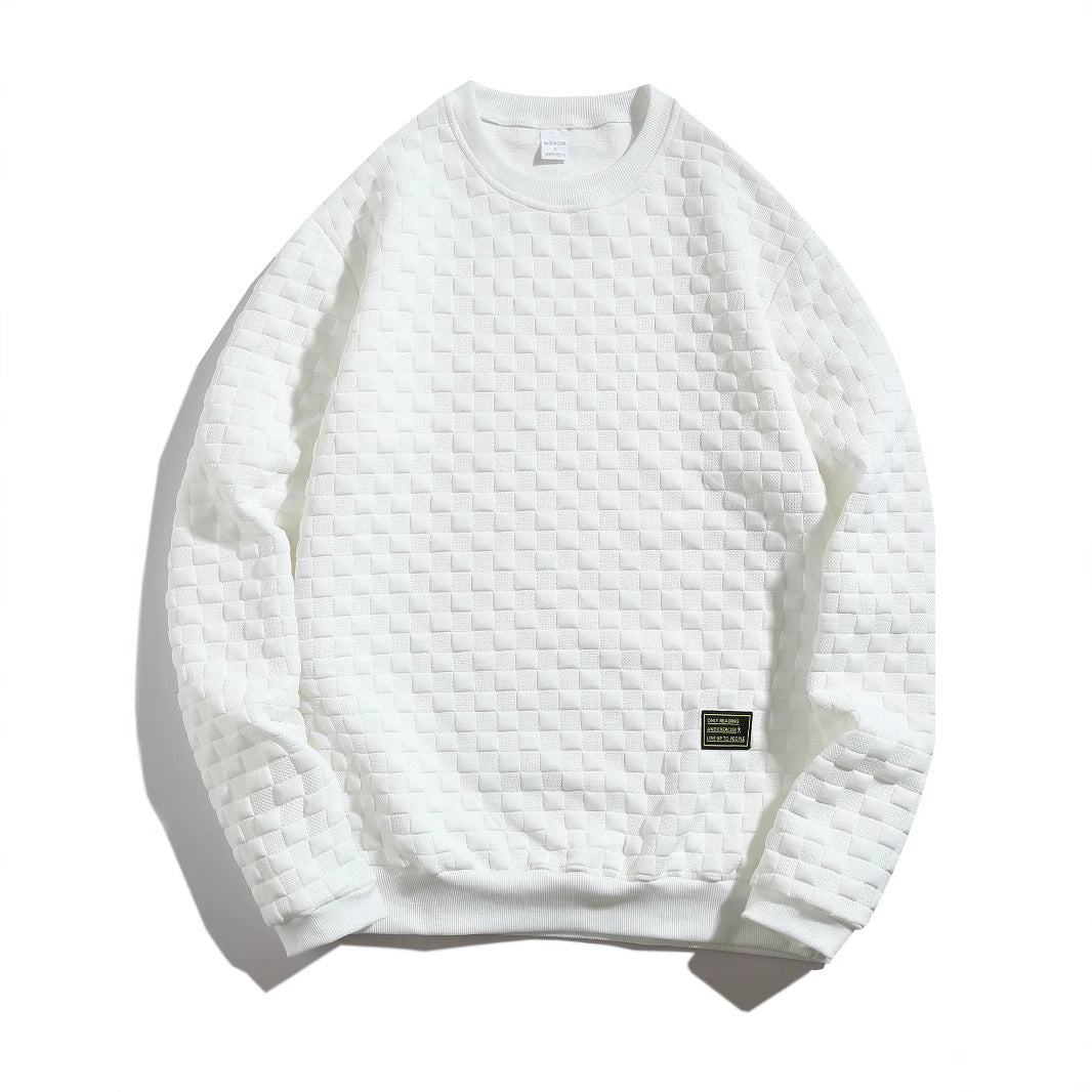 Men's sweatshirt with textured design and modern round neckline Skorter