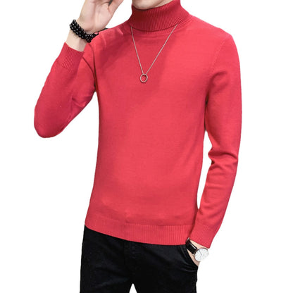 Men's sweater with high collar made of soft knitted fabric Skorter
