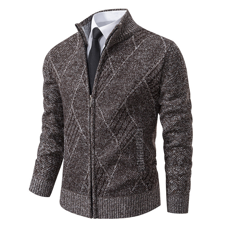 Men's cardigan with modern pattern and slim fit Skorter