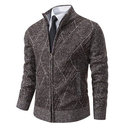 Men's cardigan with modern pattern and slim fit Skorter