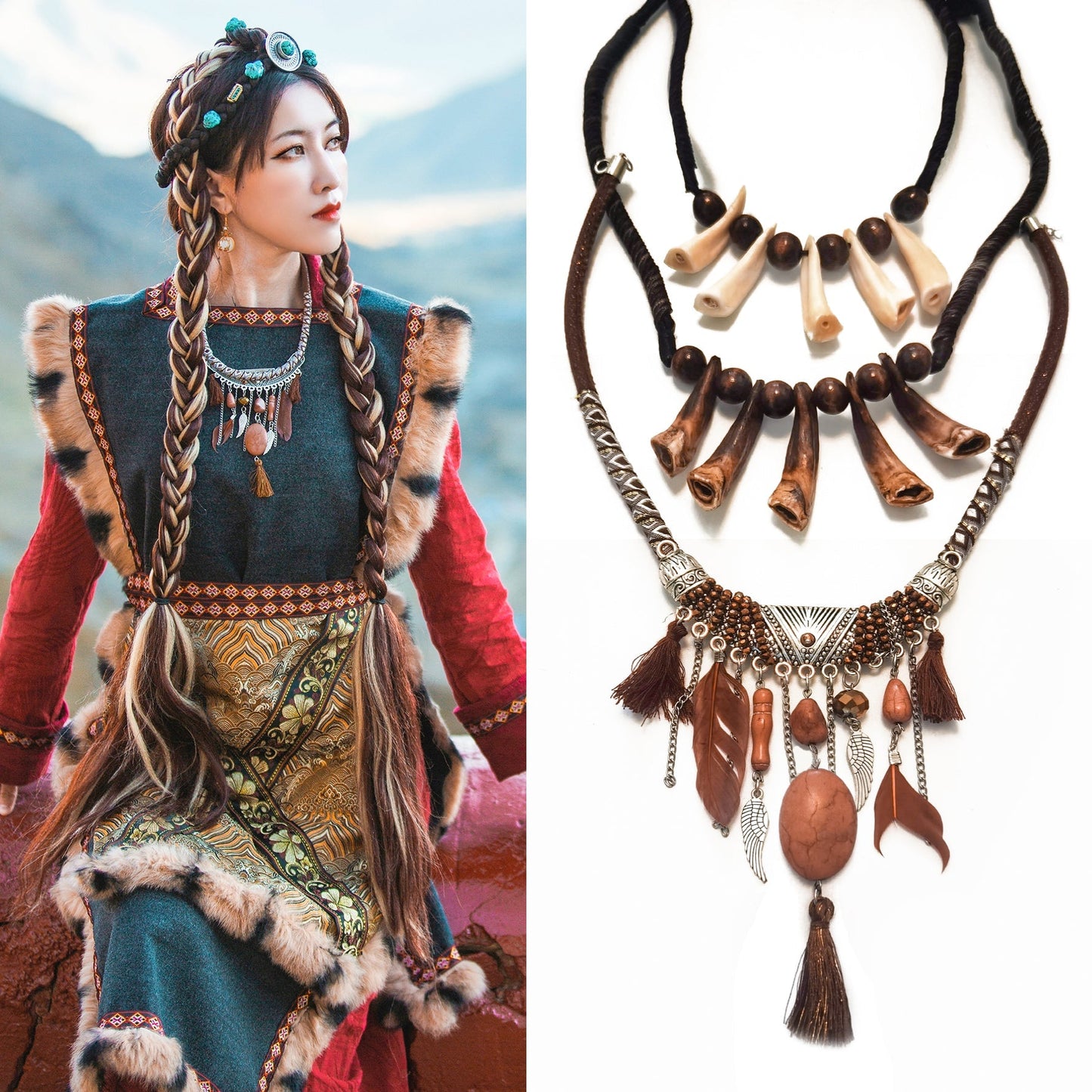 Skorter | Ethnic style Tibetan short collar necklace, necklace, collar