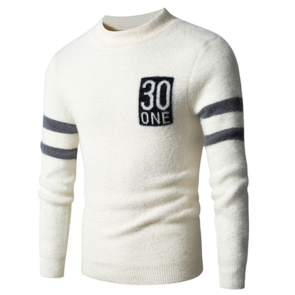 Men's sporty wool sweater with textured logo Skorter