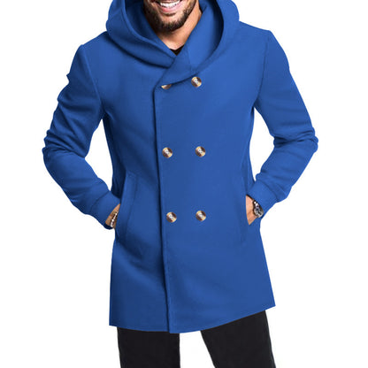Men's Stylish Double-Breasted Jacket with Hood Skorter
