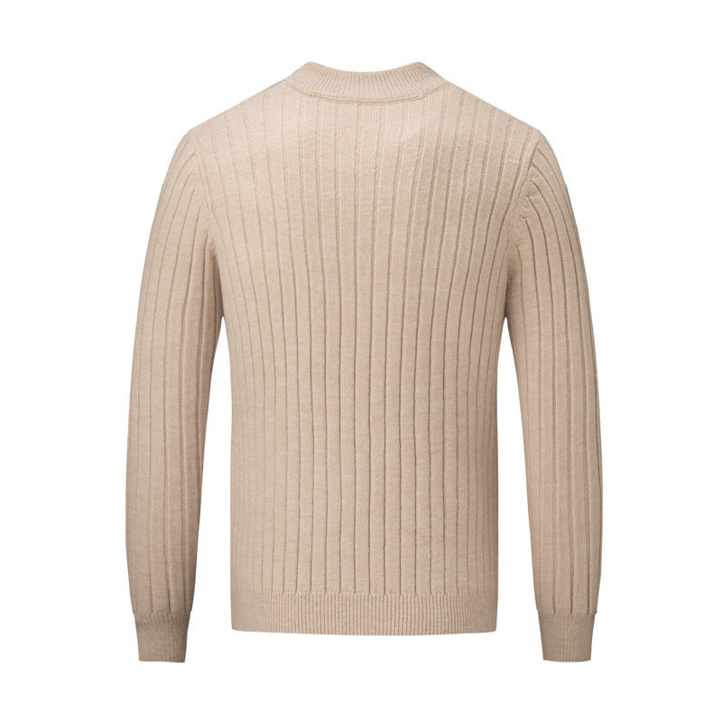Men's sweater with modern stand-up collar and complementary zipper Skorter