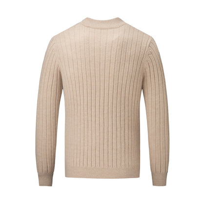 Men's sweater with modern stand-up collar and complementary zipper Skorter