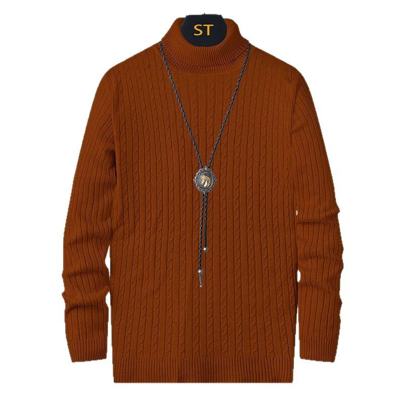 Men's turtleneck sweater with textured cable pattern Skorter