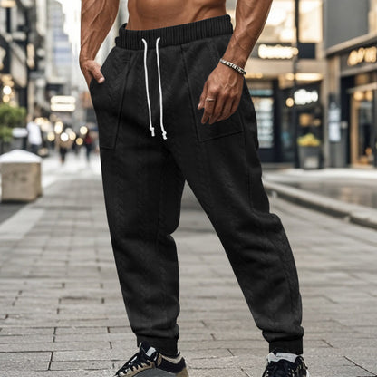 Men's sporty joggers with textured design and elastic waistband Skorter