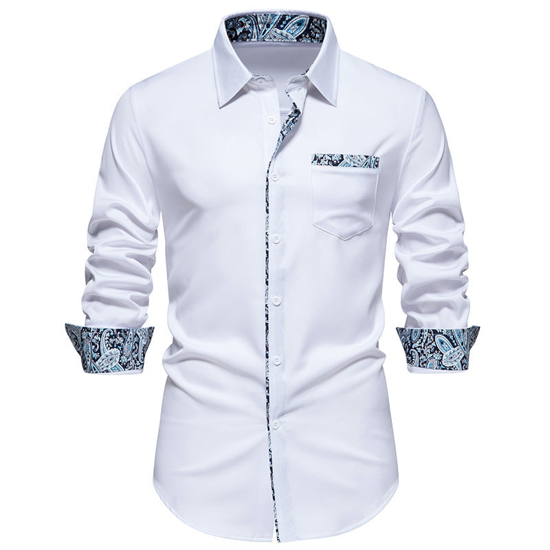 Men's Long Sleeve Shirt with Modern Paisley Design Skorter