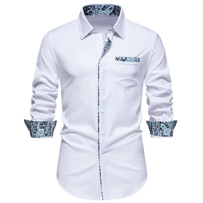Men's Long Sleeve Shirt with Modern Paisley Design Skorter