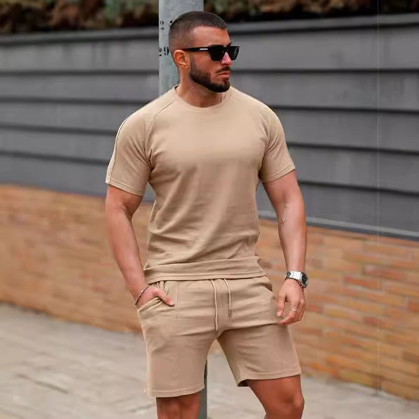 Men's sporty short-sleeve set with comfortable shorts Skorter