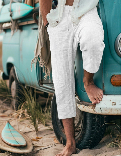 Men's Chino Pants with Casual Cut and Elastic Waistband Skorter