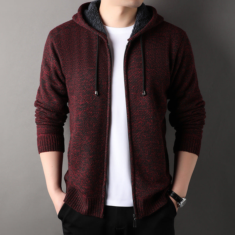 Men's fashionable cardigan with hood and soft padded lining Skorter
