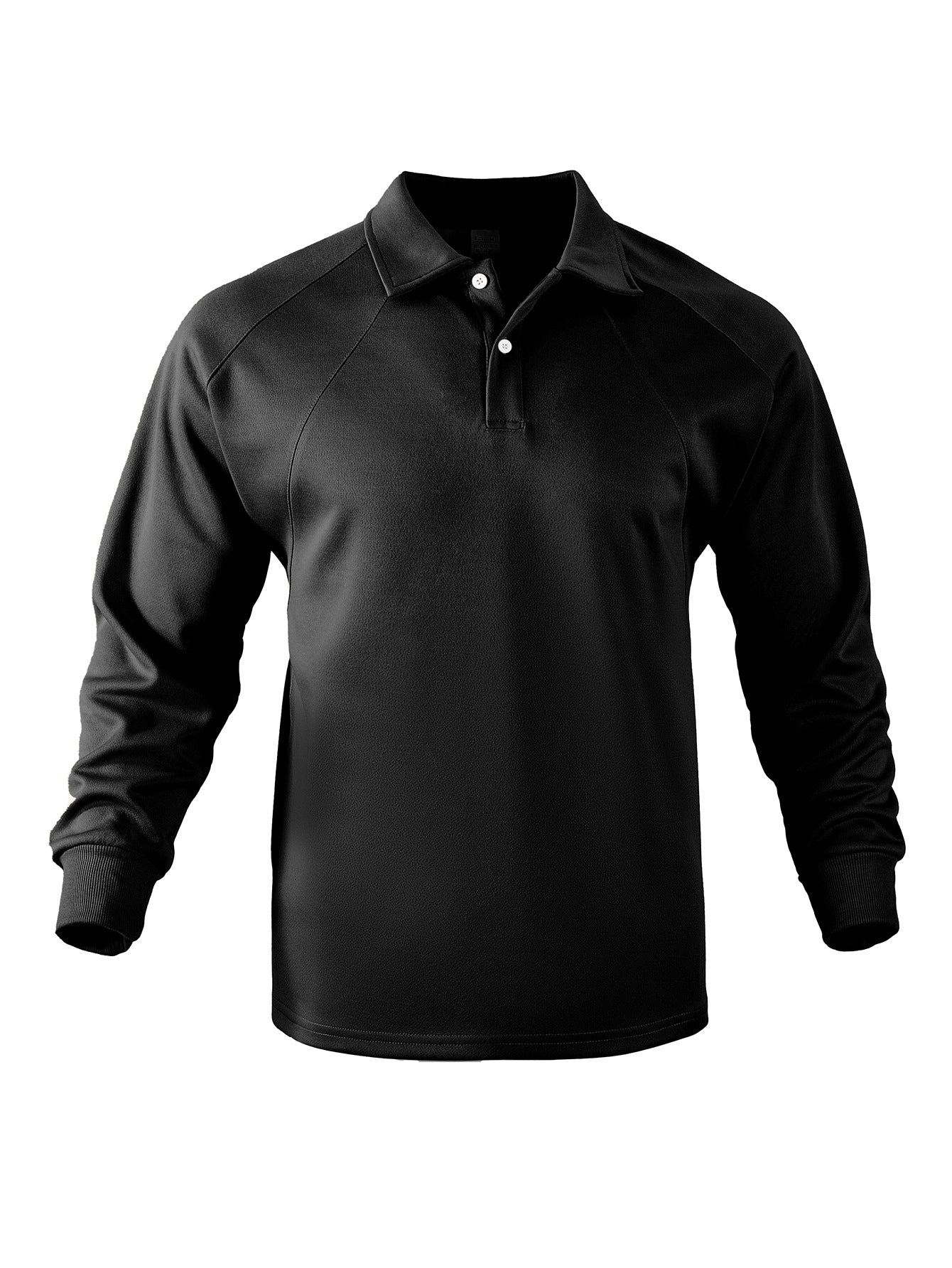 Men's Sporty Long Sleeve Polo Shirt with Modern Structured Design and Comfortable Cuffs Skorter