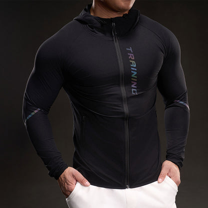 Men's Breathable Training Jacket with Lightweight Material and Practical Pockets Skorter