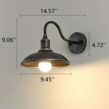 Skorter | Eisenglow - Retro Outdoor Wall Lamp With 1 Iron Light Dome
