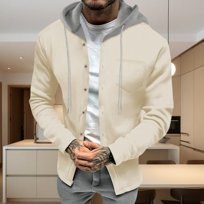 Men's stylish sweatshirt jacket with integrated hood and functional details Skorter