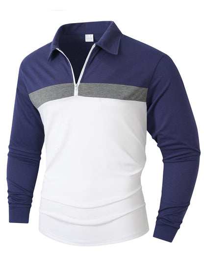 Men's Sporty Long Sleeve Shirt with Zipper Skorter