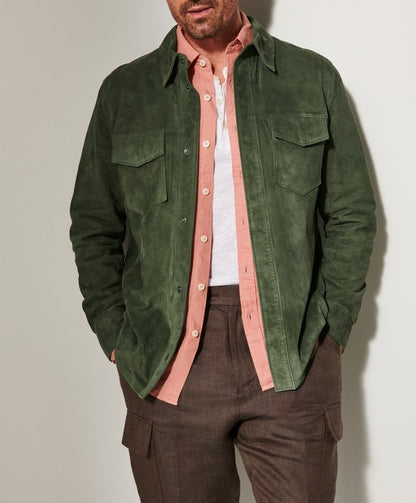Men's Suede Jacket with two attached pockets and modern cut Skorter