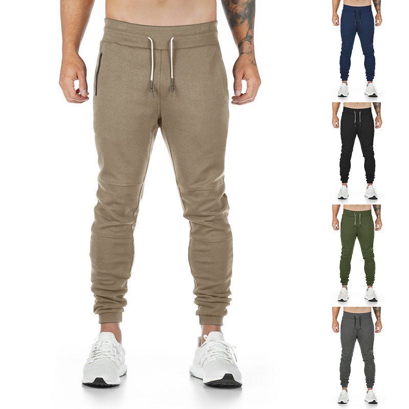 Men's Sporty Jogging Pants with Practical Zipper Pockets Skorter