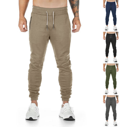 Men's Sporty Jogging Pants with Practical Zipper Pockets Skorter