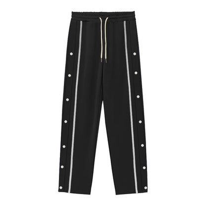 Men's Sporty Training Pants with Side Snap Button Details Skorter