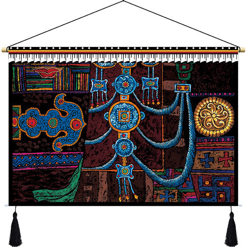 Skorter | Custom Tibetan fabric woven Tibet hanging cloth homestay decoration hotel restaurant living room bedroom headboard fabric painting weave